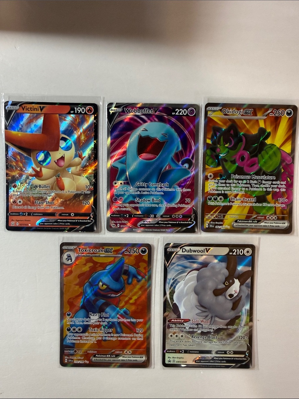 Pokemon Holographic Cards - Orange, Blue, Purple, Gold, White,